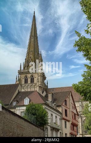 Autun, in Borgogna, la cattedrale di Saint-Lazare al centro Foto Stock