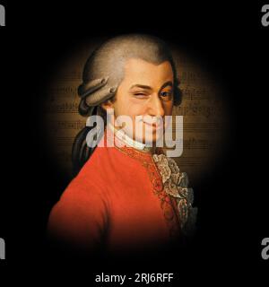 Parodia del ritratto di Mozart Foto Stock