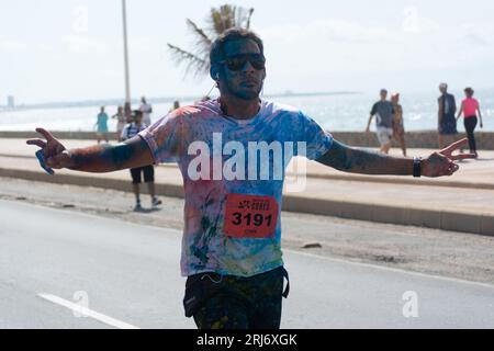 Salvador, Bahia, Brasile - 23 agosto 2015: Gli atleti tornano a giocare con i colori della gara di Salvador, Brasile. Foto Stock