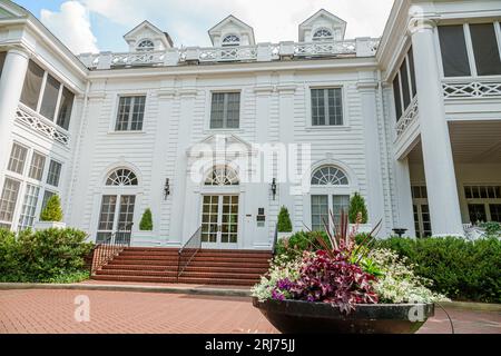 Charlotte North Carolina, Myers Park, Duke Mansion, esterno, ingresso edificio Foto Stock