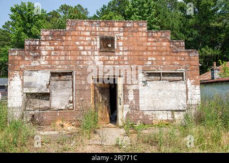 Winnsboro South Carolina, vuoti vacanti abbandonati ex imprese, immobili commerciali a bordo strada, economia rurale perso posti di lavoro, esterno, fr. Edificio Foto Stock