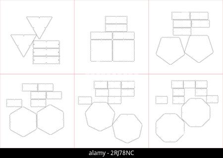 CNC. scatole da taglio laser . Niente colla. Illustrazione vettoriale. Illustrazione Vettoriale