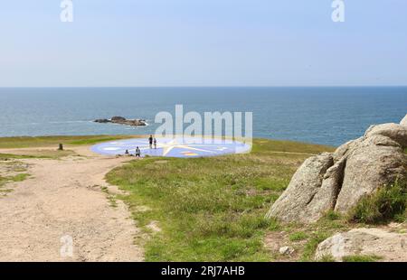 La rosa della bussola rappresenta i diversi popoli celtici vicino alla Torre di Ercole A Coruña Galizia Spagna Foto Stock