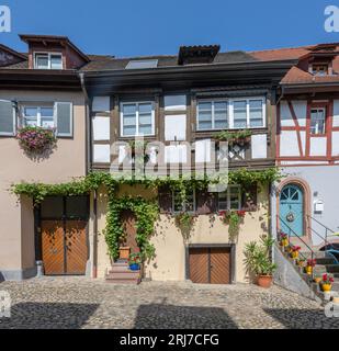 Centro storico di Vogtsburg-Burkheim, Kaiserstuhl, Baden-Wuerttemberg, Germania, Europa Foto Stock