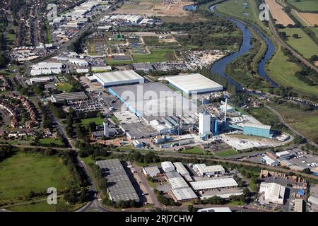 Veduta aerea dello stabilimento Ardagh Glass Ltd di Doncaster Foto Stock