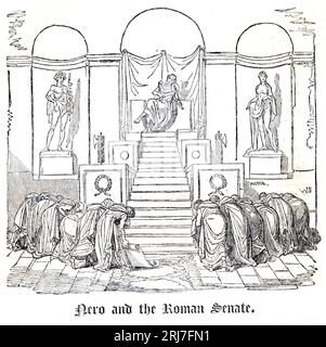 The Every-Day Book, William Hone (Londra, 1826) P.458 - Nerone e il Senato romano Foto Stock