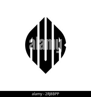 Logo con lettera circolare in avr con forma circolare ed ellisse. Lettere ellittiche avr con stile tipografico. Le tre iniziali formano un logo circolare. Avr ci Illustrazione Vettoriale