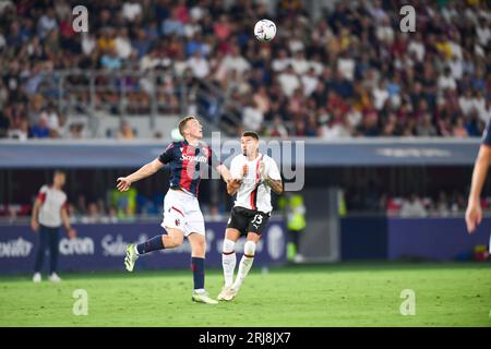 Bologna, Italia. 21 agosto 2023. Lewis Ferguson di Bologna durante il Bologna FC vs AC Milan, partita di serie A A Bologna, 21 agosto 2023 crediti: Agenzia fotografica indipendente/Alamy Live News Foto Stock