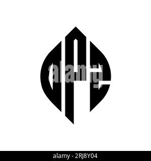 Logo DPZ con lettera circolare e forma a cerchio e a ellisse. Lettere ellittiche DPZ con stile tipografico. Le tre iniziali formano un logo circolare. DPZ ci Illustrazione Vettoriale