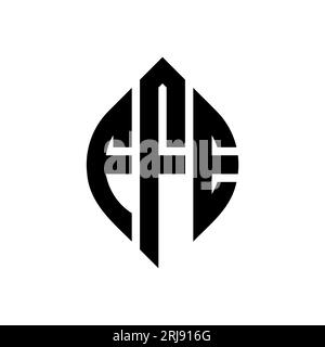 Logo FFE a lettera circolare con forma circolare ed ellisse. Lettere ellittiche FFE con stile tipografico. Le tre iniziali formano un logo circolare. FFE ci Illustrazione Vettoriale
