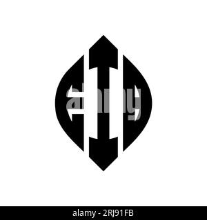 Logo con lettera circolare della BEI con forma circolare ed ellisse. Lettere ellittiche della BEI con stile tipografico. Le tre iniziali formano un logo circolare. BEI ci Illustrazione Vettoriale