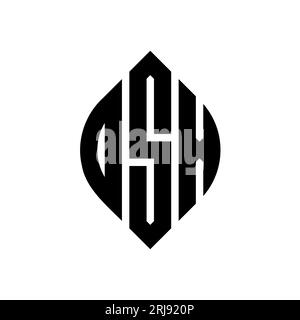 Logo DSX a lettera circolare con forma circolare ed ellisse. Lettere ellittiche DSX con stile tipografico. Le tre iniziali formano un logo circolare. DSX ci Illustrazione Vettoriale