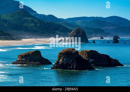 Paesaggi marini da Ecola State Park, Seaside, Oregon Coast Foto Stock