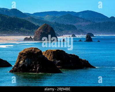 Paesaggi marini da Ecola State Park, Seaside, Oregon Coast Foto Stock