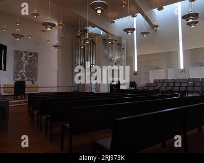 L'interno della chiesa di Olari, Espoo Finlandia Foto Stock