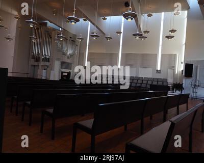 L'interno della chiesa di Olari, Espoo Finlandia Foto Stock