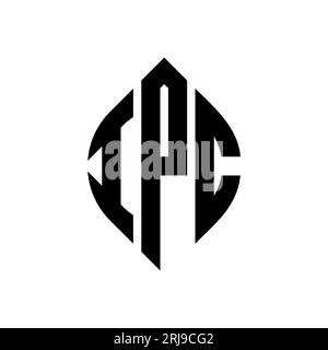 Logo con lettera circolare IPC con forma circolare ed ellisse. Lettere di ellisse IPC con stile tipografico. Le tre iniziali formano un logo circolare. IPC ci Illustrazione Vettoriale