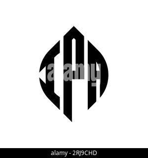 Logo IPA a lettera circolare con forma circolare ed ellisse. Lettere di ellisse IPA con stile tipografico. Le tre iniziali formano un logo circolare. IPA ci Illustrazione Vettoriale
