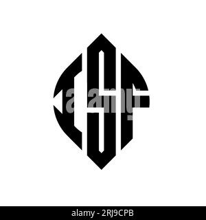 Logo ISF a lettera circolare con forma circolare ed ellisse. Lettere di ellisse ISF con stile tipografico. Le tre iniziali formano un logo circolare. ISF ci Illustrazione Vettoriale