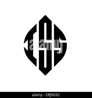 Logo ISS a forma di lettera circolare con forma circolare ed ellisse. Lettere ellittiche ISS con stile tipografico. Le tre iniziali formano un logo circolare. ISS ci Illustrazione Vettoriale
