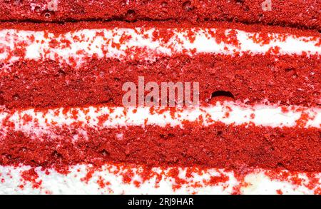View of cut piece of cake 'Red velvet' Stock Photo