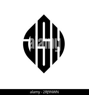 Logo JSX a forma di lettera circolare con forma circolare ed ellisse. Lettere ellittiche JSX con stile tipografico. Le tre iniziali formano un logo circolare. JSX ci Illustrazione Vettoriale