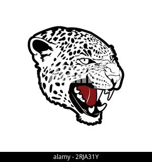 Roaring Cheetah Head Vector, Panther Head Leopard Tiger Jaguar Puma Design Inspiration Illustrazione Vettoriale