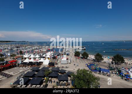 La settimana di Kiel o la Regata di Kiel, la base olimpica di Schilksee, Kiel, Schleswig-Holstein, Germania, Europa. Foto Stock