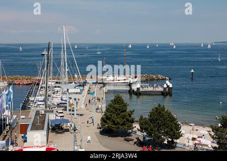 La settimana di Kiel o la Regata di Kiel, la base olimpica di Schilksee, Kiel, Schleswig-Holstein, Germania, Europa. Foto Stock