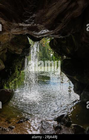 Water Lily Pond nel Parco Bagatelle - Parigi, Francia Foto Stock