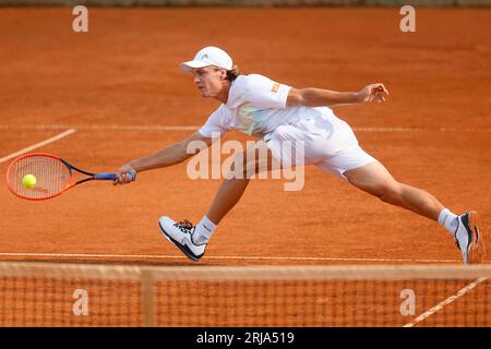 Jonas Forejtek della Repubblica Ceca, Prague Open 2023, ATP Challenger IBG Tournament, Praga, Repubblica Ceca, 21 agosto 2023. (Foto CTK/Pavel Lebeda) Foto Stock