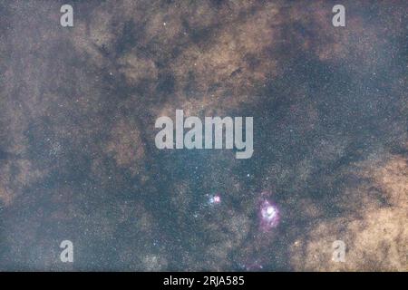 Le stelle e la via Lattea da un cortile di Umina Beach sulla costa centrale del New South Wales, Australia. Foto Stock