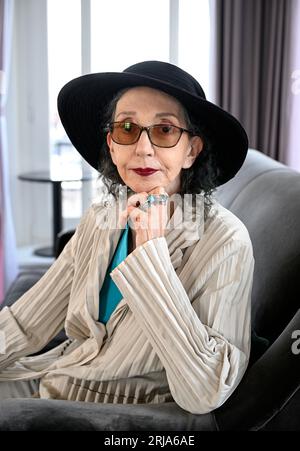 Stoccolma, Svezia. 21 agosto 2023. L'autrice americana Joyce Carol Oates fotografò a Stoccolma, in Svezia, il 21 agosto 2023. Foto: Anders Wiklund/TT/code 10040 credito: TT News Agency/Alamy Live News Foto Stock