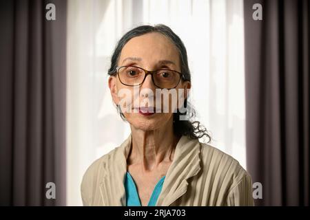 Stoccolma, Svezia. 21 agosto 2023. L'autrice americana Joyce Carol Oates fotografò a Stoccolma, in Svezia, il 21 agosto 2023. Foto: Anders Wiklund/TT/code 10040 credito: TT News Agency/Alamy Live News Foto Stock