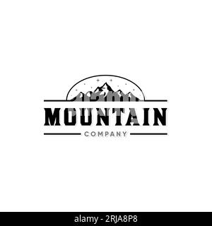 Ispirazione per il design del logo di Landscape Mountain Hill Peak Highlands Illustrazione Vettoriale