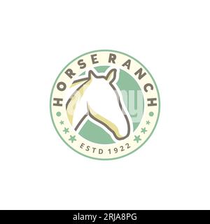 Logo Horse Ranch Stallion Illustrazione Vettoriale