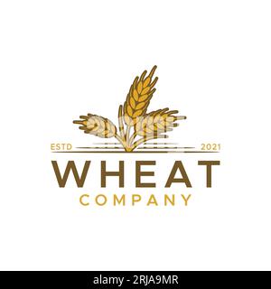 Ispirazione per il design vettoriale con logo Wheat Illustrazione Vettoriale