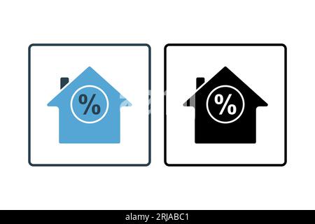 Icona del prestito per la casa. Icona relativa a credito e prestito. adatto per la progettazione di siti web, app, interfacce utente, stampabili, ecc. Stile icona a tinta unita. Vettore semplice d Illustrazione Vettoriale