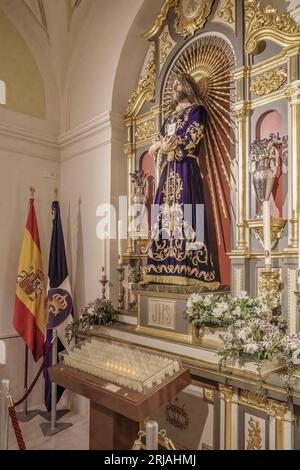 Immagine di Gesù Nazareno dello scultore sivigliano Fernando Cruz Solís nella chiesa parrocchiale di San Nicolás nella città di Guadalajara, provincia spagnola Foto Stock