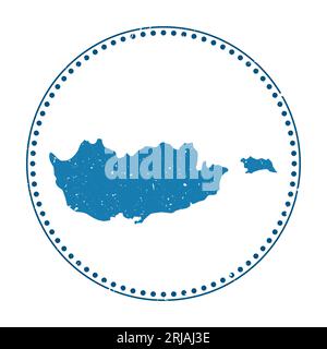 Adesivo Cipro. Timbro da viaggio con mappa del paese, illustrazione vettoriale. Può essere utilizzato come insegna, logotipo, etichetta, adesivo o badge di Cipro. Illustrazione Vettoriale