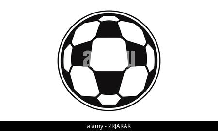 Pallina da calcio Vector su sfondo bianco. Logo europeo del calcio. Design della palla da calcio. Illustrazione vettoriale Illustrazione Vettoriale