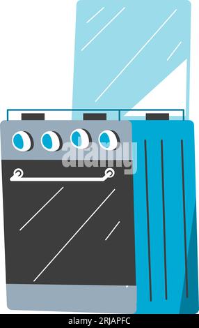 Cucina stufa, elettrodomestici mobili cucina Illustrazione Vettoriale