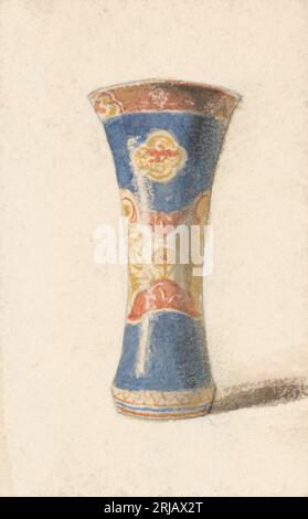 Vaso dipinto con base blu tra il 1837 e il 1857 di Friedrich Carl von Scheidlin Foto Stock