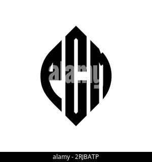 Logo con lettera circolare PCM con forma circolare ed ellisse. Lettere ellittiche PCM con stile tipografico. Le tre iniziali formano un logo circolare. PCM ci Illustrazione Vettoriale
