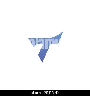 Lettera T Design del logo freccia T Design della crescita Illustrazione Vettoriale