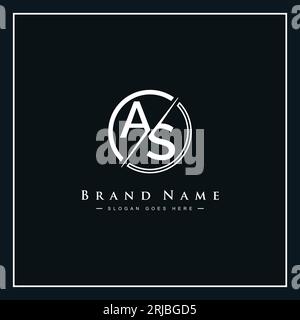 Modello vettoriale per la lettera iniziale COME Logo - Logo monogramma elegante per alfabeti A e S. Illustrazione Vettoriale