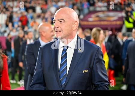 Sydney, NSW, Australia, Gianni Infantino presidente FIFA Women's World Cup 2023 Final Spagna contro Inghilterra allo Stadio Australia (Accor Stadium) 20 agosto 2023, Sydney, Australia. (Keith McInnes/SPP) credito: SPP Sport Press Photo. /Alamy Live News Foto Stock