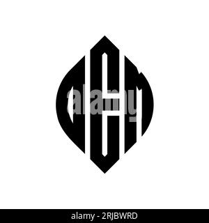 Logo OEM a lettera circolare con forma circolare ed ellisse. Lettere di ellisse OEM con stile tipografico. Le tre iniziali formano un logo circolare. OEM ci Illustrazione Vettoriale