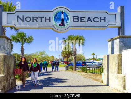 Tybee Island, North Beach Entrance Savannah, Georgia, Stati Uniti d'America Foto Stock