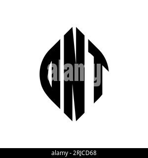 Logo con lettera circolare ONT con forma circolare ed ellisse. Lettere di ellisse ONT con stile tipografico. Le tre iniziali formano un logo circolare. ONT ci Illustrazione Vettoriale